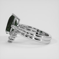 3.08 Ct. Bluish Green Sapphire Ring, Platinum 950 4