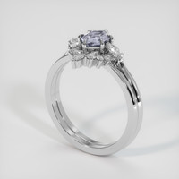1.03 Ct. Grey Sapphire Ring, Platinum 950 2