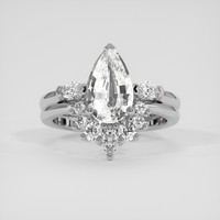 2.09 Ct. White Sapphire Ring, Platinum 950 1