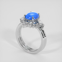 2.91 Ct. Blue Sapphire Ring, Platinum 950 2