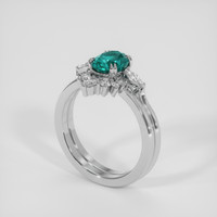 1.69 Ct. Bluish Green Sapphire Ring, Platinum 950 2