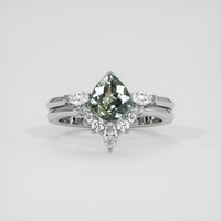 2.38 Ct. Green Sapphire Ring, Platinum 950 1