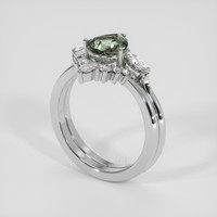 2.38 Ct. Green Sapphire Ring, Platinum 950 2