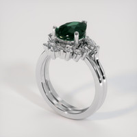 3.27 Ct. Bluish Green Sapphire Ring, Platinum 950 2