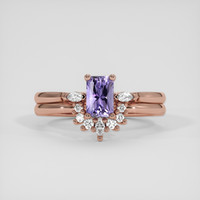 0.80 Ct. Purple Sapphire Ring, 14K Rose Gold 1