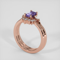 0.80 Ct. Purple Sapphire Ring, 14K Rose Gold 2