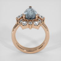 2.83 Ct. Greyish Blue Sapphire Ring, 14K Rose Gold 3