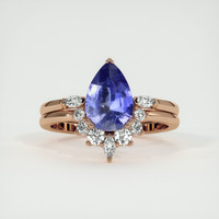 2.54 Ct. Purplish Blue Sapphire Ring, 14K Rose Gold 1