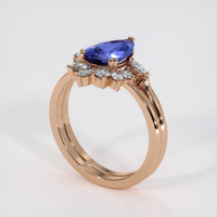 2.54 Ct. Purplish Blue Sapphire Ring, 14K Rose Gold 2