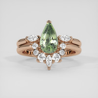 1.58 Ct. Green Sapphire Ring, 14K Rose Gold 1