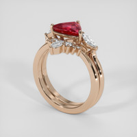 2.20 Ct. Ruby Ring, 18K Rose Gold 2