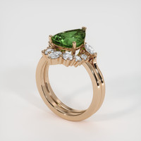 3.05 Ct. Green Sapphire Ring, 18K Rose Gold 2