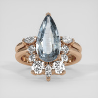 2.83 Ct. Greyish Blue Sapphire Ring, 18K Rose Gold 1