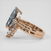 2.83 Ct. Greyish Blue Sapphire Ring, 18K Rose Gold 4