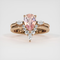 1.21 Ct. Padparadscha Sapphire Ring, 18K Rose Gold 1