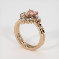 1.21 Ct. Padparadscha Sapphire Ring, 18K Rose Gold 2