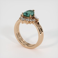 1.26 Ct. Greenish Blue Sapphire Ring, 18K Rose Gold 2