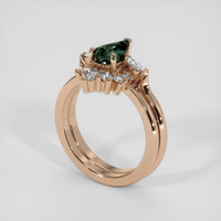 1.12 Ct. Bluish Green Sapphire Ring, 18K Rose Gold 2