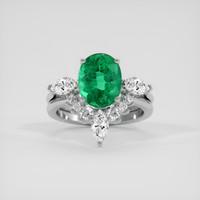 2.35 Ct. Emerald Ring, Silver 1