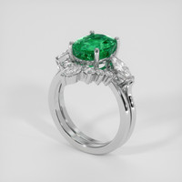 2.35 Ct. Emerald Ring, Silver 2