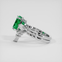 2.35 Ct. Emerald Ring, Silver 4