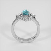 1.14 Ct. Greenish Blue Sapphire Ring, Silver 3