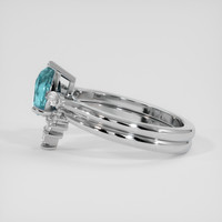1.14 Ct. Greenish Blue Sapphire Ring, Silver 4