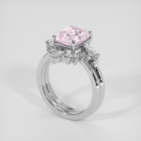 3.28 Ct. Pink Sapphire Ring, Silver 2