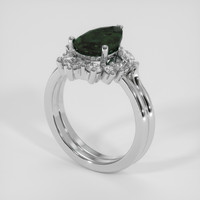 3.08 Ct. Bluish Green Sapphire Ring, 14K White Gold 2