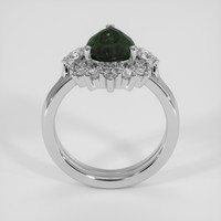 3.08 Ct. Bluish Green Sapphire Ring, 14K White Gold 3