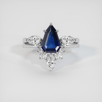2.55 Ct. Blue Sapphire Ring, 14K White Gold 1