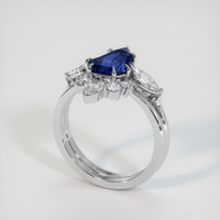 2.55 Ct. Blue Sapphire Ring, 14K White Gold 2