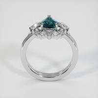 2.07 Ct. Greenish Blue Sapphire Ring, 14K White Gold 3