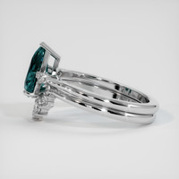 2.07 Ct. Greenish Blue Sapphire Ring, 14K White Gold 4