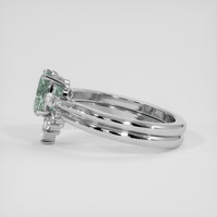 2.33 Ct. Bluish Green Sapphire Ring, 14K White Gold 4