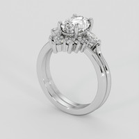 2.03 Ct. White Sapphire Ring, 14K White Gold 2