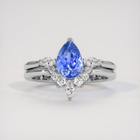 1.81 Ct. Blue Sapphire Ring, 18K White Gold 1