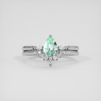 0.61 Ct. Emerald Ring, 18K White Gold 1