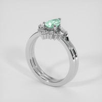 0.61 Ct. Emerald Ring, 18K White Gold 2