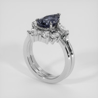 2.19 Ct. Bluish Grey Spinel Ring, 18K White Gold 2