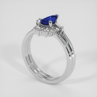 1.00 Ct. Blue Sapphire Ring, 18K White Gold 2