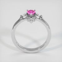 0.93 Ct. Pink Sapphire Ring, 18K White Gold 3