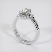 0.76 Ct. White Sapphire Ring, 18K White Gold 2