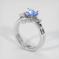 1.63 Ct. Blue Sapphire Ring, 18K White Gold 2