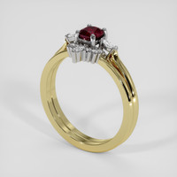 0.42 Ct. Ruby Ring, 18K White & Yellow 2