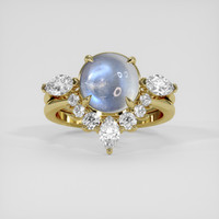 2.09 Ct. Blue Flash Moonstone Ring, 10K Yellow Gold 1