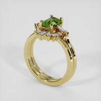 1.20 Ct. Yellowish Green Sapphire Ring, 10K Yellow Gold 2