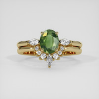 1.18 Ct. Green Sapphire Ring, 10K Yellow Gold 1
