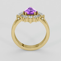 2.20 Ct. Pinkish Purple Sapphire Ring, 10K Yellow Gold 3