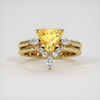 2.11 Ct. Orangish Yellow Sapphire Ring, 14K Yellow Gold 1